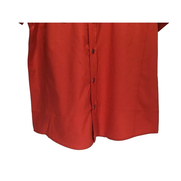 PROJEK RAW Men's Red Tech Design Bottom Up Short Sleeve Stretch Shirt Sz Medium - Picture 4 of 14